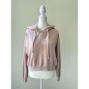 Abercrombie & Fitch Hoodie Sz XS‎ Pink Cropped Sweatshirt Soft Knit Pullover Y2K